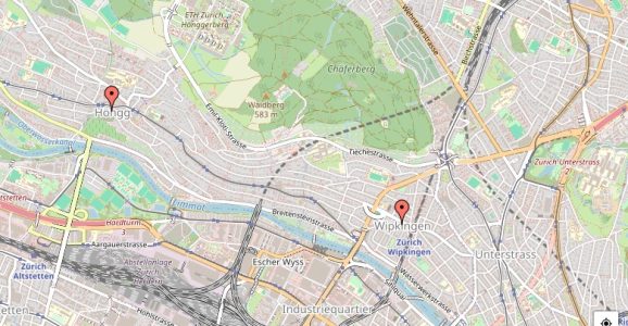 Stadtkreise (Districts) - Karte Zürich